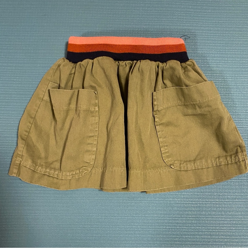 Anthem of the Ants Olive Skirt with multicolored  stretch Waistband